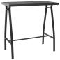 Preview: ARDEBO.de - Garten-Bartisch Schwarz 110x60x110 cm Hartglas