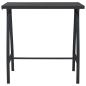 Preview: Garten-Bartisch Schwarz 110x60x110 cm Hartglas