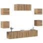 Preview: ARDEBO.de - 5-teiliges TV-Schrank-Set Wandmontage Artisan Eiche