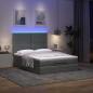 Preview: Ottoman-Bett mit Matratze & LEDs Dunkelgrau 140x190 cm Stoff