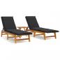 Preview: 3-tlg. Garten-Lounge-Set Poly Rattan & Massivholz Akazie