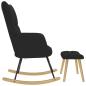 Preview: Schaukelsessel mit Hocker Schwarz Stoff