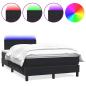 Preview: ARDEBO.de - Boxspringbett mit Matratze Schwarz 120x220 cm Samt