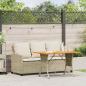 Preview: Gartensofa 3-Sitzer mit Kissen & Tisch Beige Poly Rattan