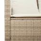 Preview: Gartensofa 3-Sitzer mit Kissen & Tisch Beige Poly Rattan