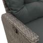 Preview: Gartensofa mit Liegefunktion Kissen L-Form Grau Poly Rattan