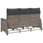 Preview: Gartensofa mit Liegefunktion Kissen L-Form Grau Poly Rattan