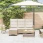 Preview: Gartensofa mit Liegefunktion Kissen L-Form Beige Poly Rattan