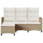 Preview: Gartensofa mit Liegefunktion Kissen L-Form Beige Poly Rattan