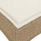 Preview: Gartensofa mit Liegefunktion Kissen L-Form Beige Poly Rattan