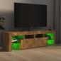 Preview: TV-Schrank mit LED-Leuchten Räuchereiche 140x36,5x40 cm