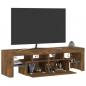 Preview: TV-Schrank mit LED-Leuchten Räuchereiche 140x36,5x40 cm