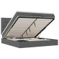 Preview: Ottoman-Bett mit Matratze & LEDs Dunkelgrau 180x200 cm Stoff
