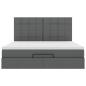 Preview: Ottoman-Bett mit Matratze & LEDs Dunkelgrau 180x200 cm Stoff