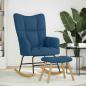 Preview: Schaukelsessel mit Hocker Blau Stoff