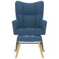 Preview: Schaukelsessel mit Hocker Blau Stoff