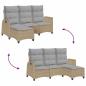 Preview: Gartensofa mit Liegefunktion Kissen L-Form Beige Poly Rattan