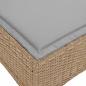 Preview: Gartensofa mit Liegefunktion Kissen L-Form Beige Poly Rattan
