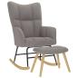 Preview: ARDEBO.de - Schaukelsessel mit Hocker Taupe Stoff