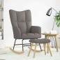 Preview: Schaukelsessel mit Hocker Taupe Stoff