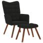 Preview: ARDEBO.de - Relaxsessel mit Hocker Schwarz Samt