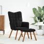 Preview: Relaxsessel mit Hocker Schwarz Samt