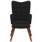 Preview: Relaxsessel mit Hocker Schwarz Samt