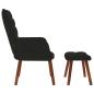 Preview: Relaxsessel mit Hocker Schwarz Samt