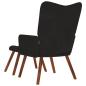 Preview: Relaxsessel mit Hocker Schwarz Samt