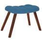 Preview: Relaxsessel mit Hocker Blau Samt
