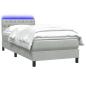 Preview: Boxspringbett mit Matratze Hellgrau 90x210 cm Samt