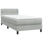 Preview: Boxspringbett mit Matratze Hellgrau 90x210 cm Samt