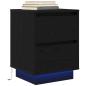 Preview: ARDEBO.de - Nachttisch mit LED-Leuchten Schwarz 38x34x50 cm