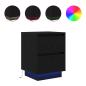 Preview: Nachttisch mit LED-Leuchten Schwarz 38x34x50 cm