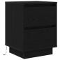 Preview: Nachttisch mit LED-Leuchten Schwarz 38x34x50 cm