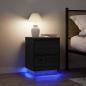 Preview: Nachttisch mit LED-Leuchten Schwarz 38x34x50 cm