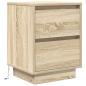 Preview: Nachttisch mit LED-Leuchten Sonoma-Eiche 38x34x50 cm