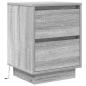 Preview: Nachttisch mit LED-Leuchten Grau Sonoma 38x34x50 cm