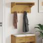 Preview: ARDEBO.de - Wandgarderobe SANDNES 87x30x42 cm Massivholz Kiefer