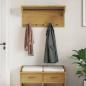 Preview: Wandgarderobe SANDNES 87x30x42 cm Massivholz Kiefer