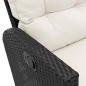 Preview: Gartensofa mit Liegefunktion Kissen L-Form Schwarz Poly Rattan
