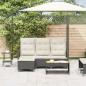 Preview: Gartensofa mit Liegefunktion Kissen L-Form Schwarz Poly Rattan