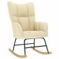 Preview: Schaukelsessel mit Hocker Creme Stoff