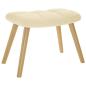 Preview: Schaukelsessel mit Hocker Creme Stoff
