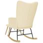Preview: Schaukelsessel mit Hocker Creme Stoff