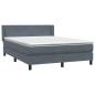 Preview: Boxspringbett mit Matratze Dunkelgrau 140x220 cm Samt