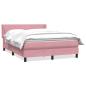 Preview: ARDEBO.de - Boxspringbett mit Matratze Rosa 140x220 cm Samt
