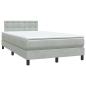 Preview: Boxspringbett mit Matratze Hellgrau 120x220 cm Samt