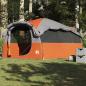 Preview: ARDEBO.de - Tunnel-Familienzelt 6 Personen Grau und Orange Wasserdicht