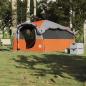 Preview: Tunnel-Familienzelt 6 Personen Grau und Orange Wasserdicht